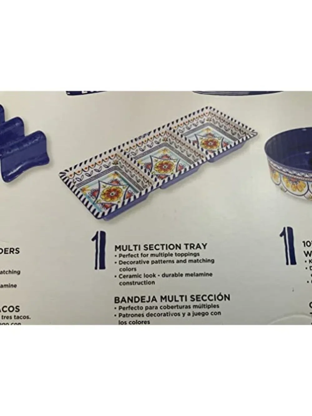 Prepara Taco Party Set 6‑Pc Melamine Taco Holders Tray Tortilla Warmer New
